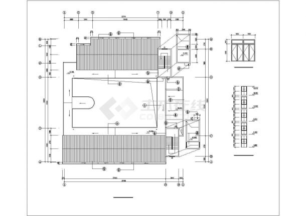 西宁市某实验中学1.1万平米6层框架结构教学楼建筑CAD设计图纸-图一