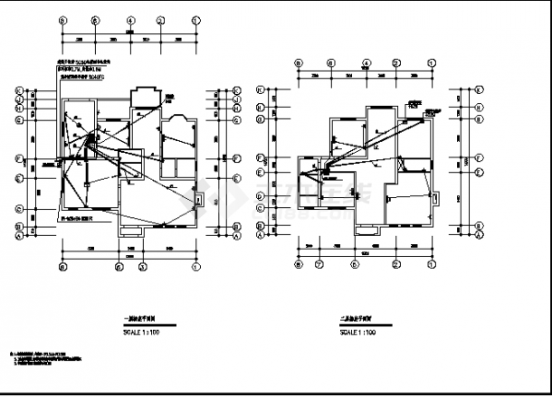 某二层住宅楼电气系统设计施工cad图纸（含说明）-图二