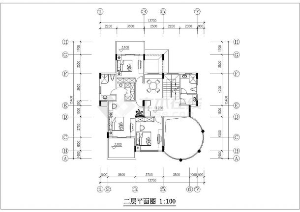 某349平方米三层现代风格别墅设计图（含8张图纸）-图二
