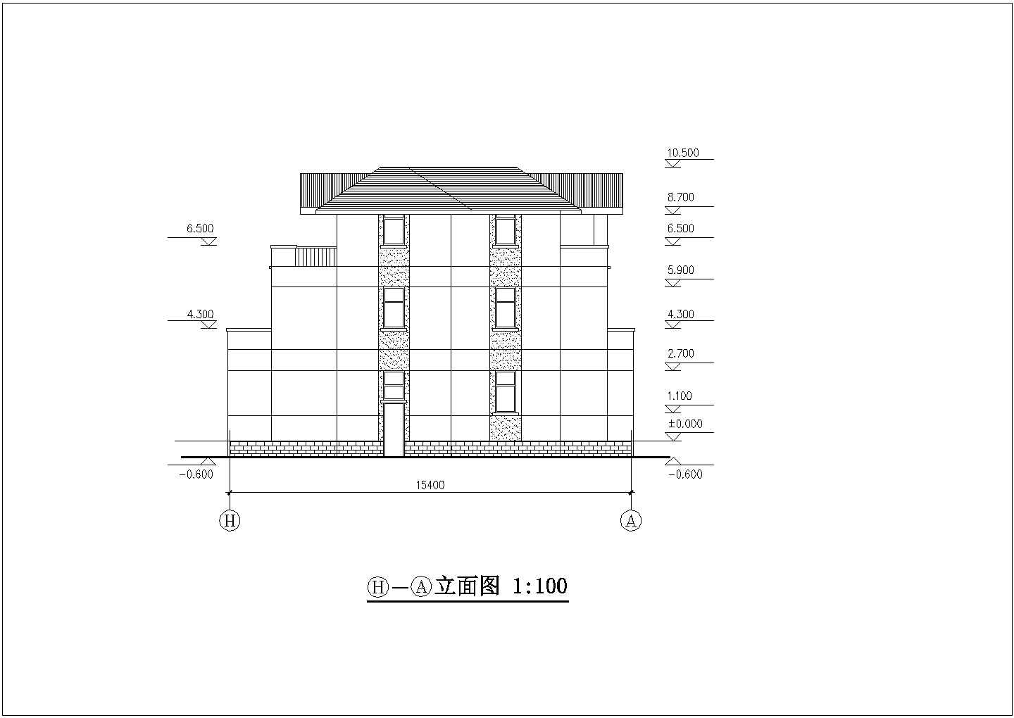 某349平方米三层现代风格别墅设计图（含8张图纸）