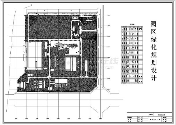 某园区CAD环境绿化设计施工平面图-图一