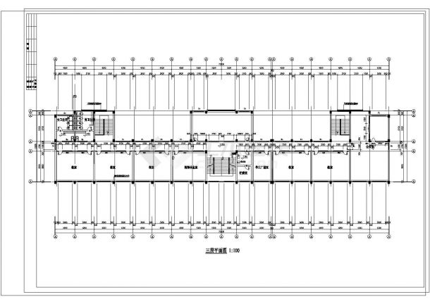 三丁小学三层框架结构教学综合楼设计cad建筑施工图（含设计说明）-图二
