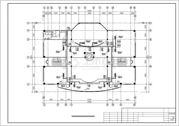 最新整理8套办公楼电气施工CAD图纸-图一