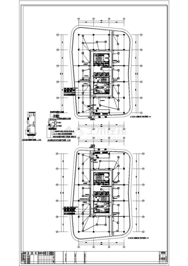 江苏省某地高层办公楼电气施工全套CAD图纸，含电气设计说明-图二