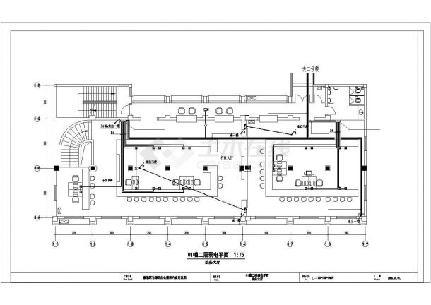 办公楼弱电布置设施建筑图-图一