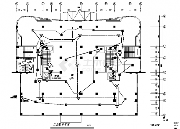 某小区十一层住宅楼电气系统设计施工cad图纸-图二