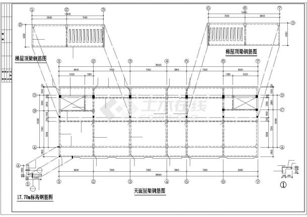 某公司框架结构办公楼结构施工cad图-图二
