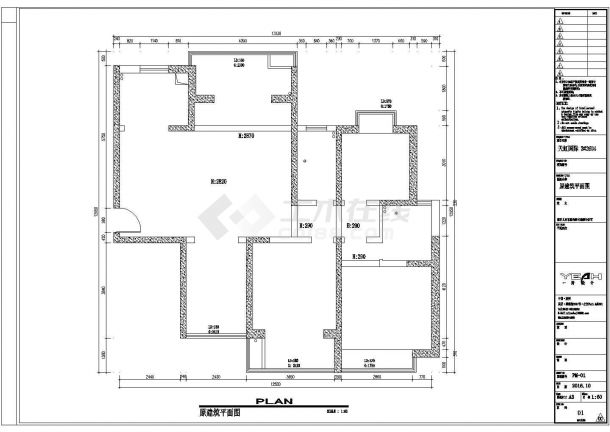 130平米三室两厅装修设计施工图-图二