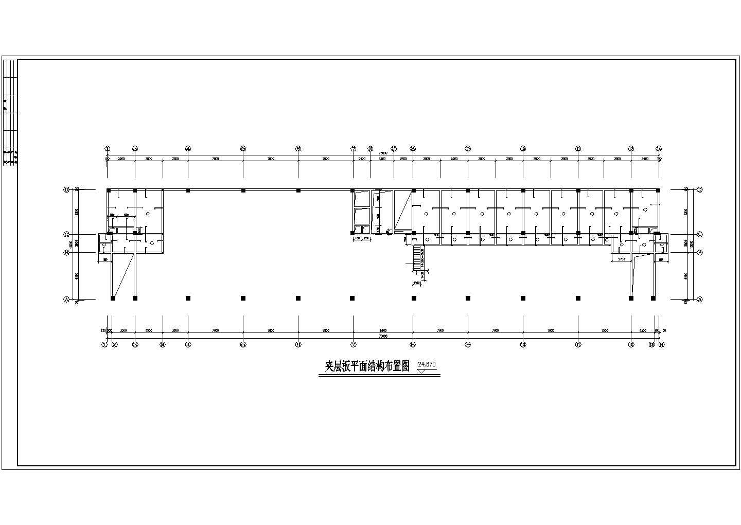 七层框架结构办公楼施工图（CAD，24张）