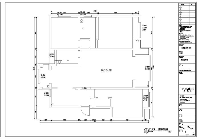 三室两厅欧式住宅全套装修设计施工图_图1