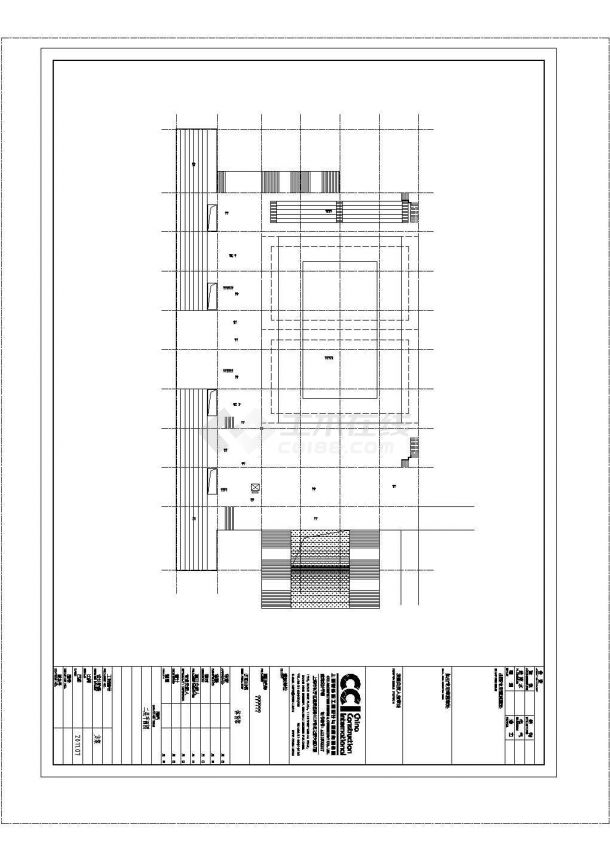 青岛市某国际中学2+1层钢框架结构体育馆建筑设计CAD图纸-图一