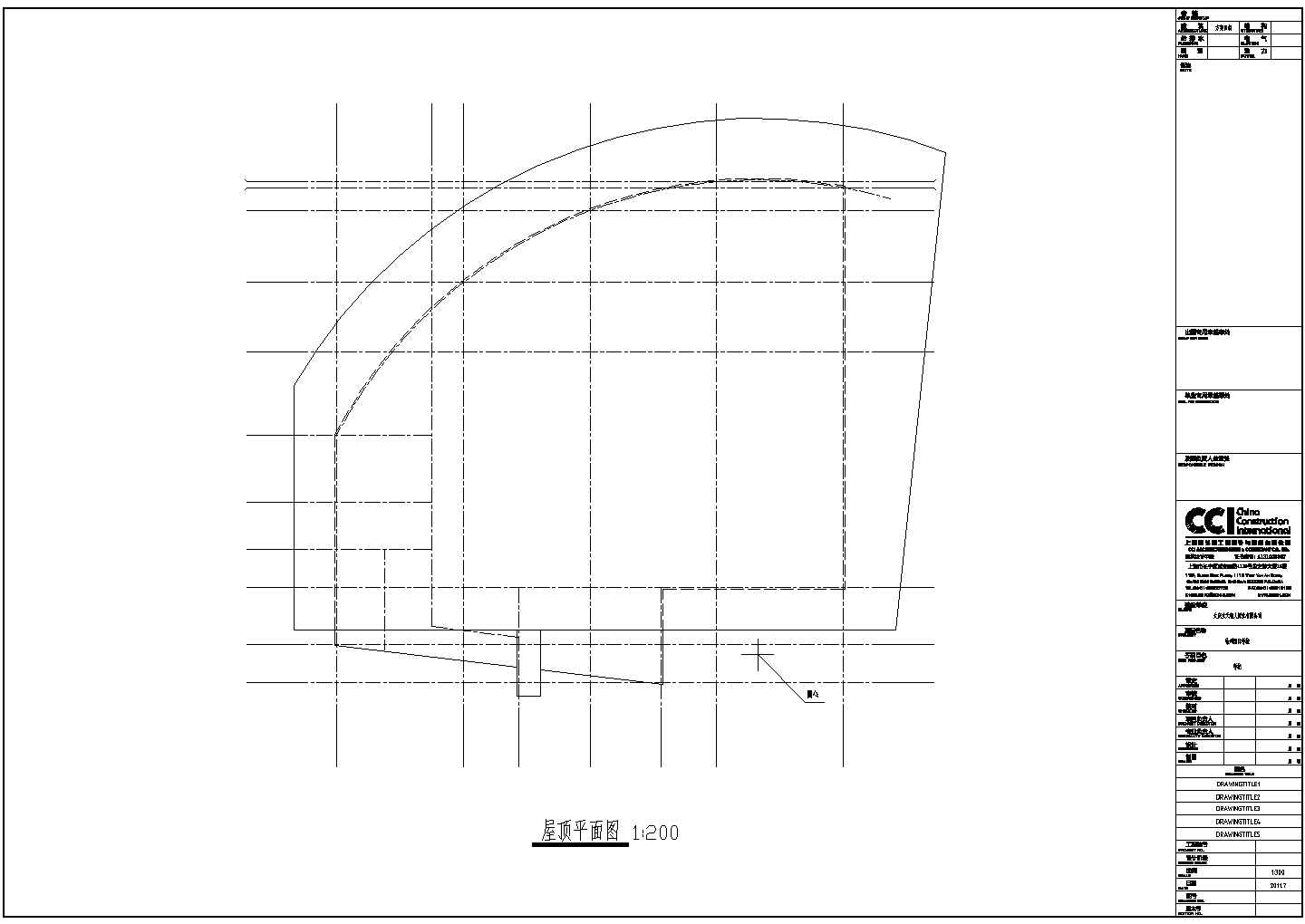 北京市某大学800平米单层框架结构学术报告厅建筑设计CAD图纸