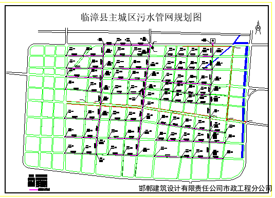 邯郸市某县城综合管网控制性详细规划cad设计图纸_图1