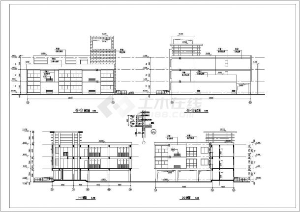 6班：长56.5米 宽24.8米 3层幼儿园建筑施工图【平立剖 楼梯 卫生间平面 墙身大样】-图一