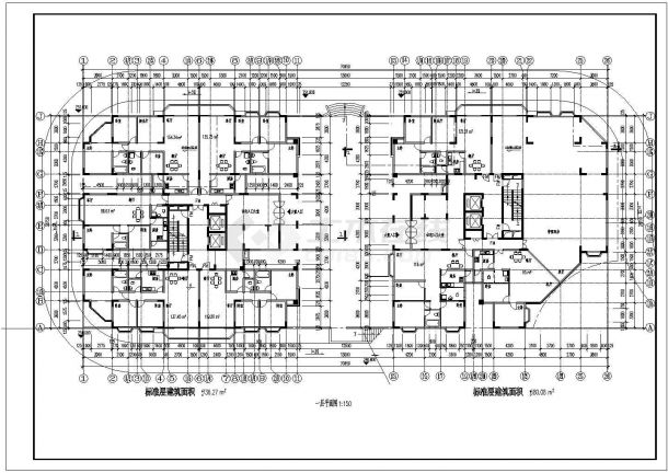 26层双塔式住宅全套建筑设计施工图-图二