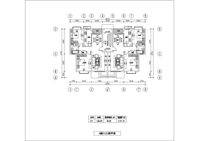 多层欧式住宅楼建筑CAD布置图_图1