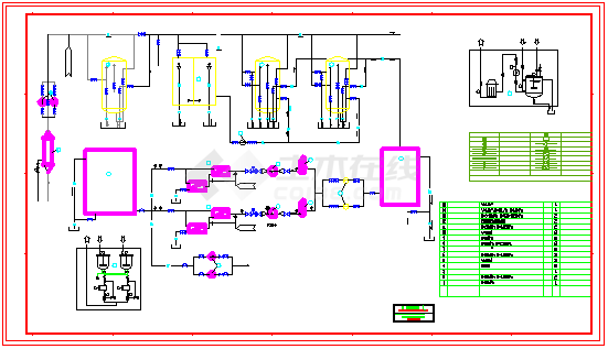 某电厂锅炉水处理cad设计施工图纸-图一