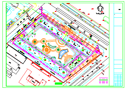 某花园广场综合管网施工cad设计图纸-图一