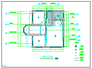 二层带花园别墅装修设计CAD施工图-图二