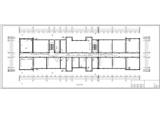 鄂州市某实验小学5000平米3+1层框架结构教学楼建筑设计CAD图纸-图一