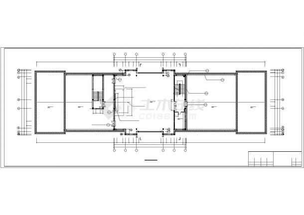 鄂州市某实验小学5000平米3+1层框架结构教学楼建筑设计CAD图纸-图二