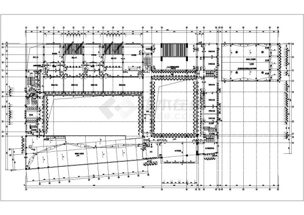 北京市顺义区某外国语小学4层框架结构教学楼全套平面设计CAD图纸-图一