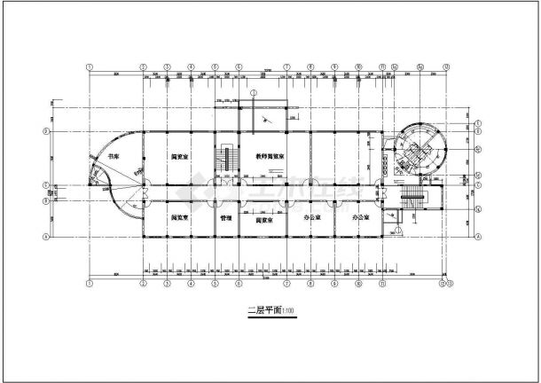 长沙市芙蓉区某实验小学3700平米五层框架结构教学楼建筑设计CAD图纸-图一