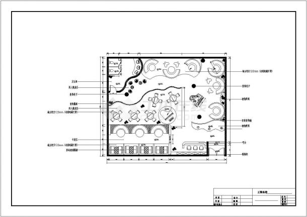 某咖啡厅装修工程设计cad 平面施工图纸-图二