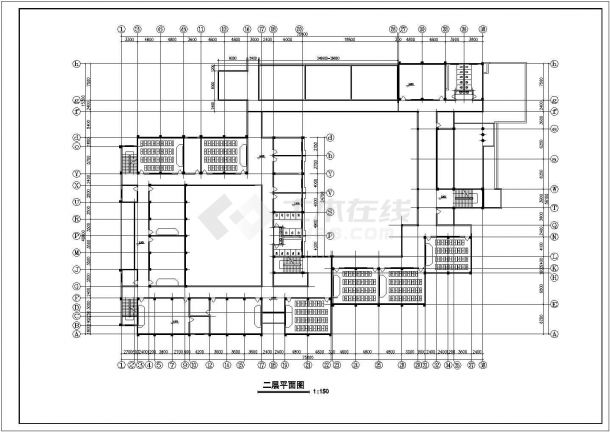 某中学教学楼建筑方案图（CAD，8张图纸）-图二