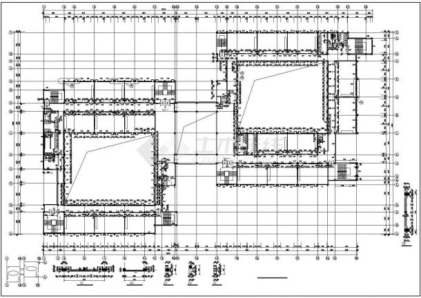 某大学六层框架结构教学楼（29750㎡）设计cad全套建筑施工图（含设计说明）-图一