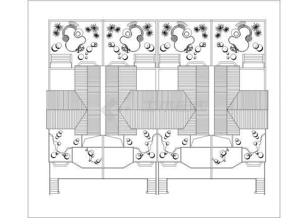 某高档住宅区三层框架结构联排别墅设计cad全套建筑施工图（含效果图）-图二