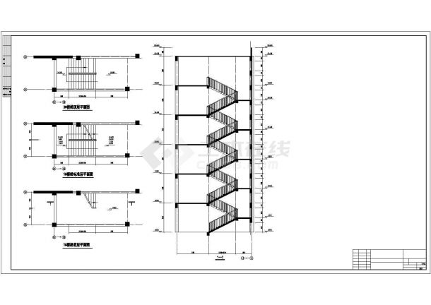 某中学六层砖混结构教学楼设计cad全套建施图（标注详细，14张图）-图一