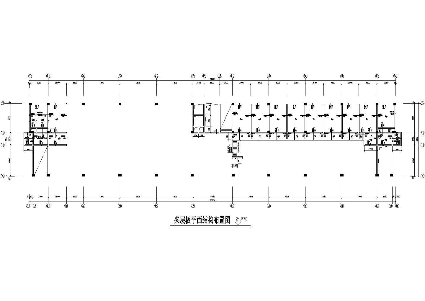 七层框架结构办公楼钢结构CAD施工图
