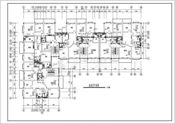 某6+1跃层(1梯2户4单元)L型住宅楼给排水设计cad详细施工图（含设计说明）-图一