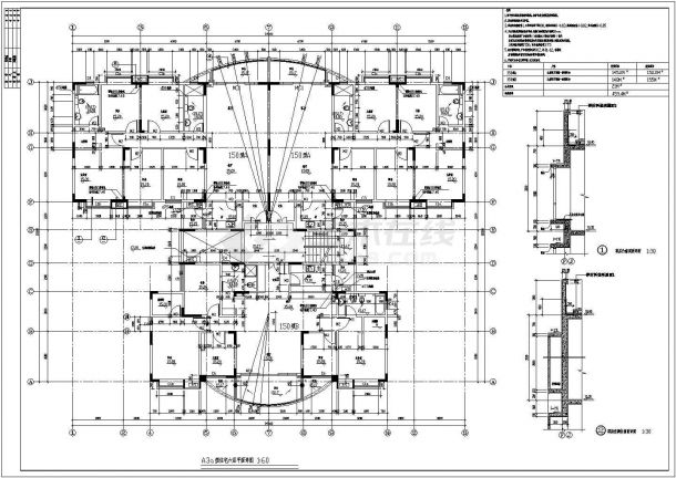 某六层砖混结构住宅楼设计cad 全套建施图-图二