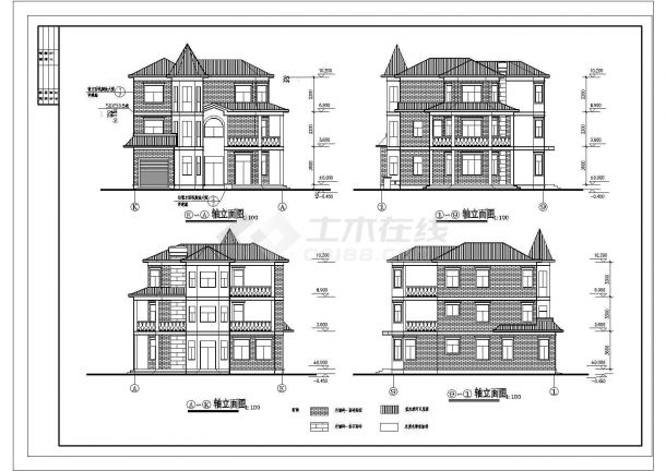 多套高级别墅建筑CAD详细参考图-图二