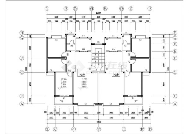 沧州市春霖花园小区7层砖混结构住宅楼建筑设计CAD图纸-图二