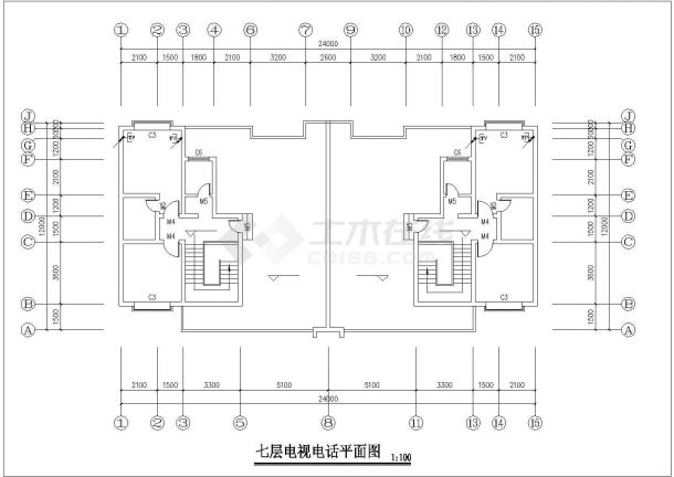 苏州市瑶山花园小区7层砖混结构住宅楼电气系统设计CAD图纸-图一