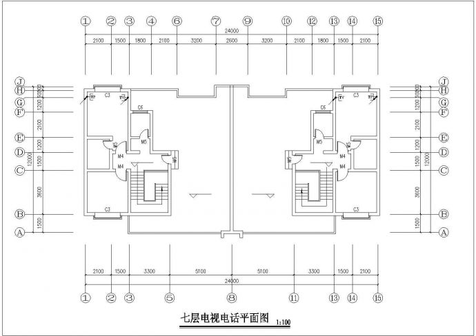 苏州市瑶山花园小区7层砖混结构住宅楼电气系统设计CAD图纸_图1