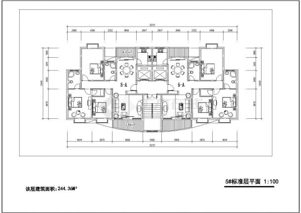成都市青兰花园小区多栋住宅楼的标准层平面设计CAD图纸（共7张）-图一