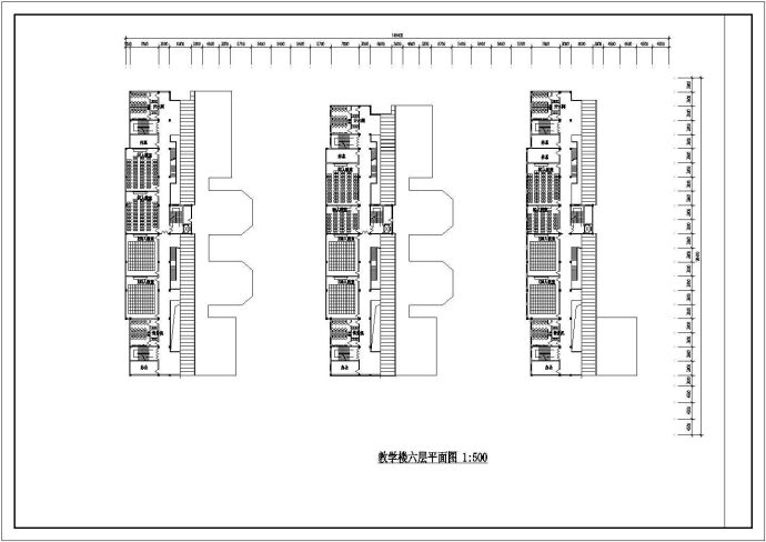 六层中学教学楼方案设计cad图，共八张_图1