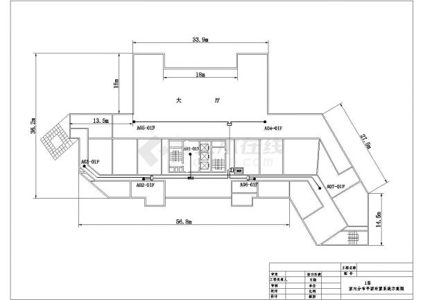 海关大厦1F天线分布图CAD图纸-图一