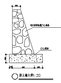 某挡土墙大样设计cad图_挡土墙设计