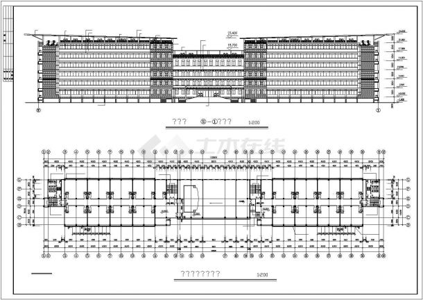 某教学楼建筑施工设计cad图（全套），含建筑设计说明-图二