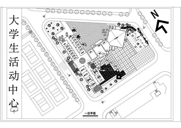 某2层3750平米大学生活动中心CAD框架结构完整设计施工图-图二