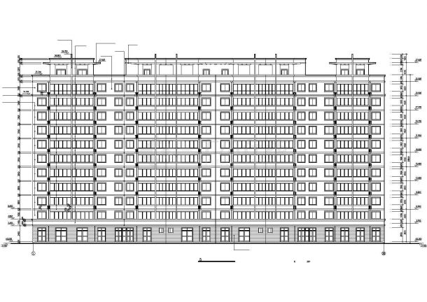 苏州某安置小区11层框架结构三单元式住宅楼建筑设计CAD图纸（含机房层）-图二