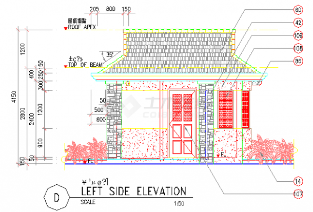 某小区公共公厕CAD设计施工图纸-图一