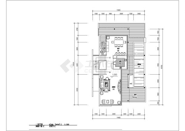 某二层带地下室框架结构别墅设计cad建筑施工图（带效果图）-图二