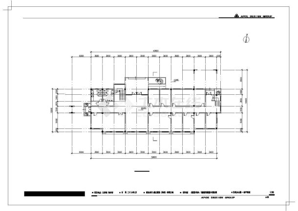 淮安小学4层教学楼CAD施工图（含屋顶平面设计）-图一