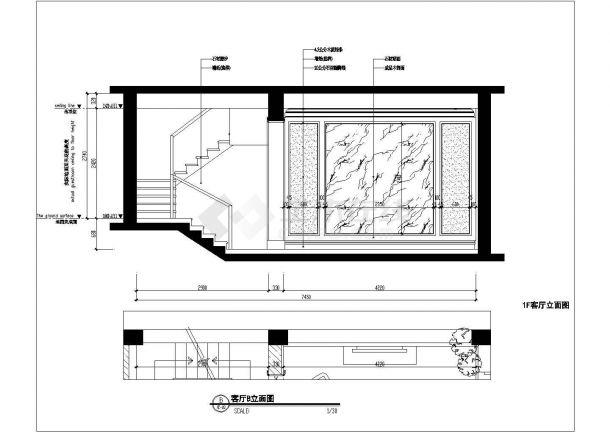 凤鸣湾小区三层带地下层住宅楼室内装修设计cad全套施工图（含效果图）-图一